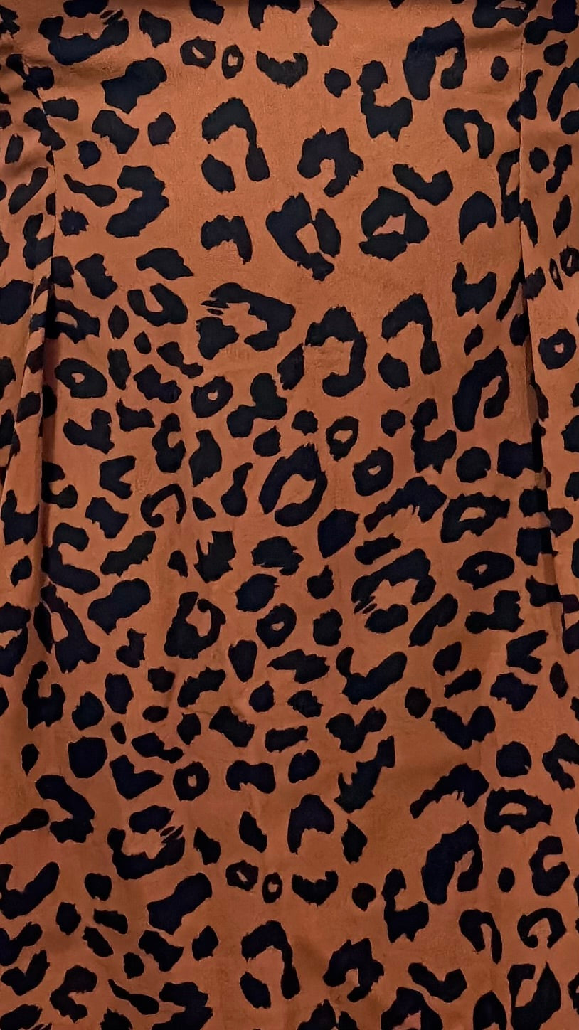 Leopard print pattern on a brown background