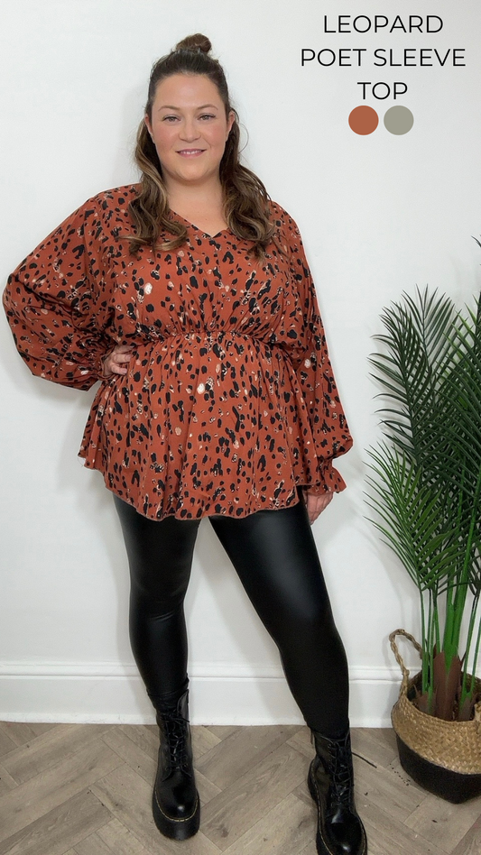 Leopard Poet Sleeve Top