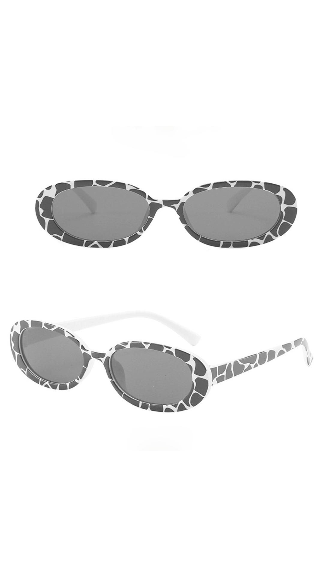 Retro Oval Cow Sunglasses