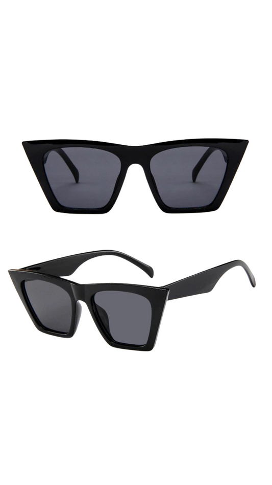 Oversized Black Cat Eye Sunglasses